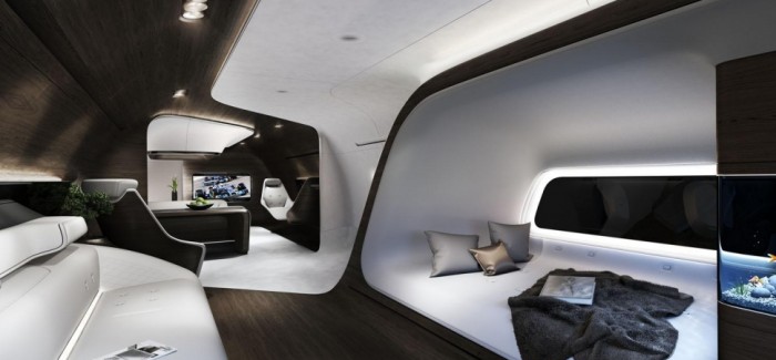 Cabina de jet privado, por Lufthansa y Mercedes-Benz