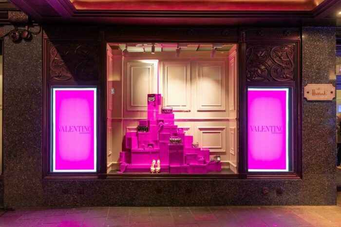 Harrods Valentino Christmas windows display